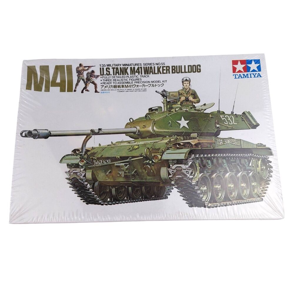 Vintage Tamiya M41 US Tank M41 Walker Bulldog 1/35 Scale 35055-1900 New Sealed